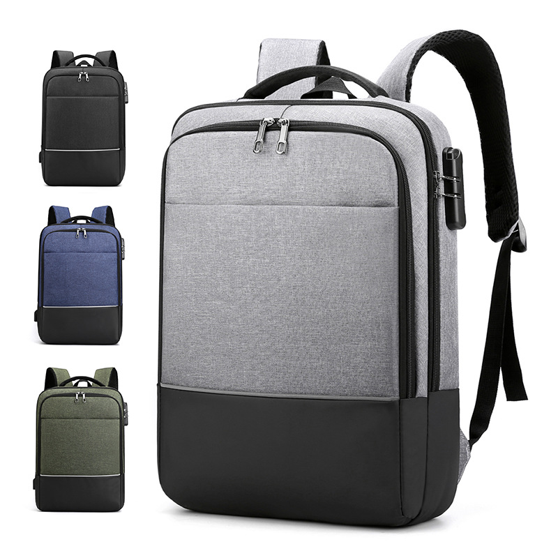 Backpack computer bag factory processing custom LOGO business simple 15.6 inch gift backpack men's and women's school bags