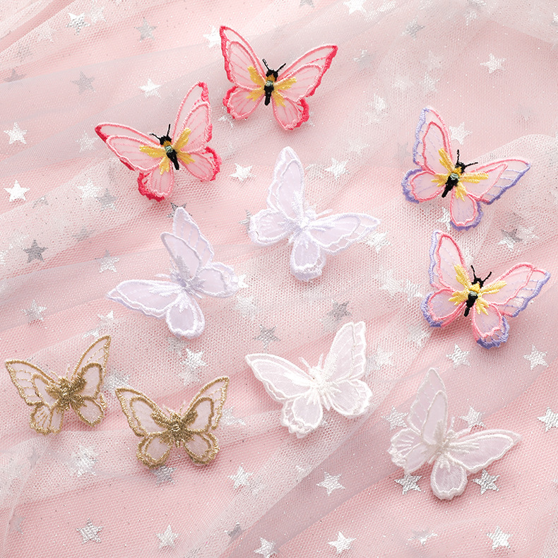 Lightweight Butterfly Double-layer Butterfly Three-dimensional Embroidery Color Butterfly Earrings 925 Silver Needle Earrings Wholesale Nihaojewelry display picture 25