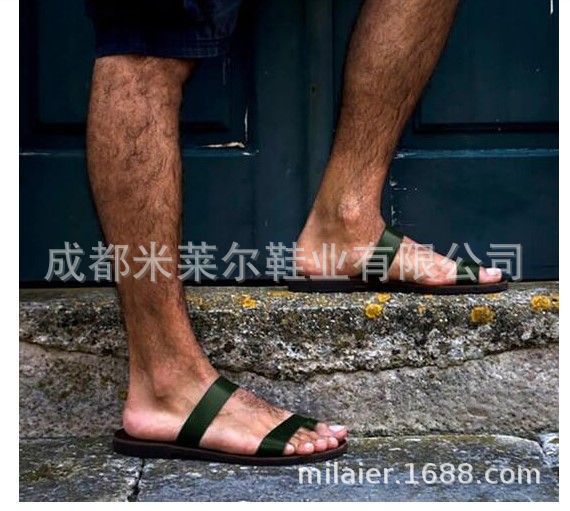 Foreign trade new 2020 Summer square head leather Korean men's sandals sleeve Breathable High Heel men's shoes primary supply