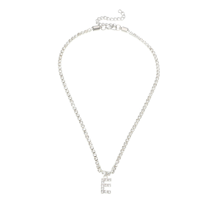 fashion new popular wild 26 English alphabet necklace full diamond choker necklace nihaojewelry whol
