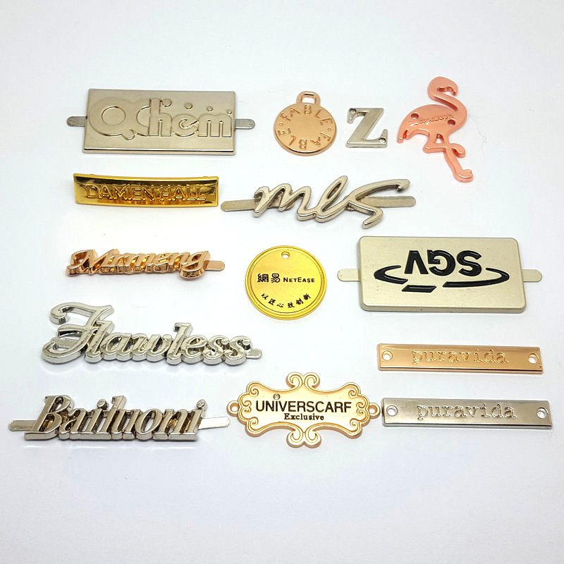 免费寄样金属插脚铁牌五金标牌配件压铸合金带脚标牌logo凹凸点漆