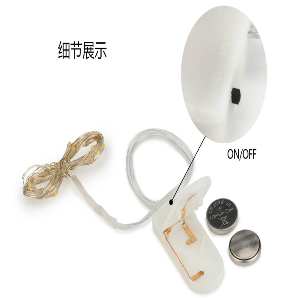 Cadena de luz LED cable de cobre Luz 1 m 3 M botón caja de batería de alambre de cobre luces de Navidad al aire libre jardín decorativo Cadena de luz