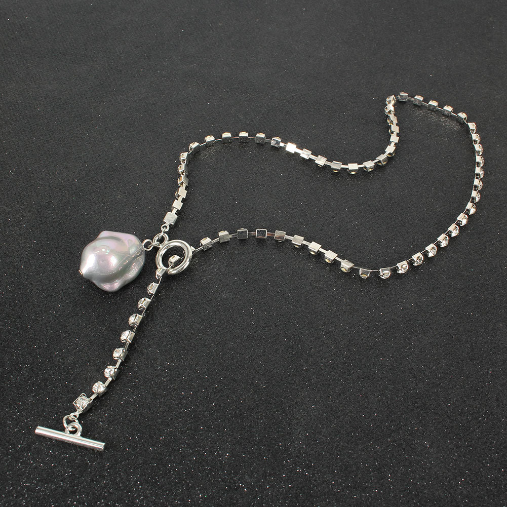 Collier Pendentif De Perles De Forme Spéciale Avec Chaîne Griffe display picture 3