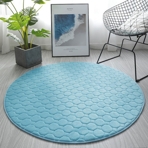 Cross-border wholesale thickened quilted embroidered coral velvet carpet hanging basket yoga tent mat bedroom living room round carpet floor mat