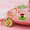 Fruit milk tea, cup, keychain, cartoon pendant, car keys, wholesale