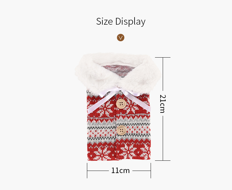 New Creative Christmas Ornaments Knitted Buttons Snowflake Wine Bottle Sleeve Red Sweater Wine Sleeve Wine Bag display picture 12