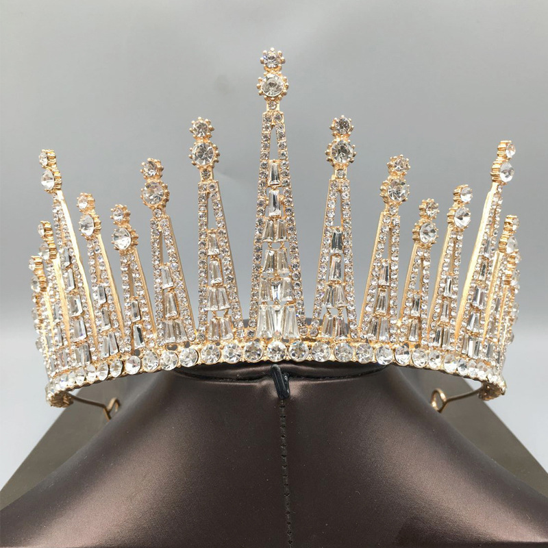 254g Weight Crown Hair Accessories Type 1 Piece Quantity Wedding, Engagement Occasion Alloy Material Crown Pattern All Seasons Season Women's Gender Plating Design Elegant, Modern Style Style Elegant Modern Style Women's Crown Alloy Plating Crown 无