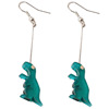 Cool earrings, acrylic dinosaur, cartoon bottle, long ear clips, internet celebrity