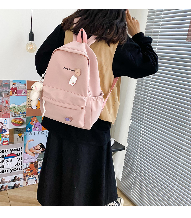 Simple Students Cute School Bag Vintage Soft Backpack display picture 19