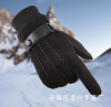 winter man Plush thickening keep warm Cold proof Suede Touch screen outdoors motorcycle Electric vehicle Cotton gloves