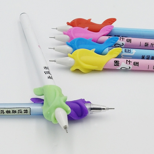 Dolphin fish pen holder silicone pencil holder student writing posture corrector corrector manufacturer wholesale