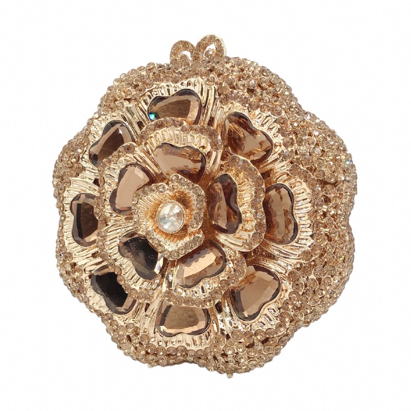 Túi clutch dạ hội kim loại đính kim cương, xách tay nữ thời trang dự tiệc — Màu đen, Đế Vàng Kim Cương, Nền vàng kim cương trắng, Màu bạc chi tiết 29