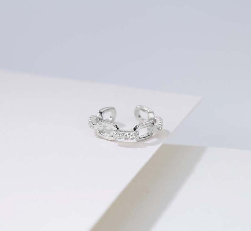 Zircon Inlay Material 1 Piece IG Style Simple Style Geometric Inlay Copper Zircon Ear Cuffs