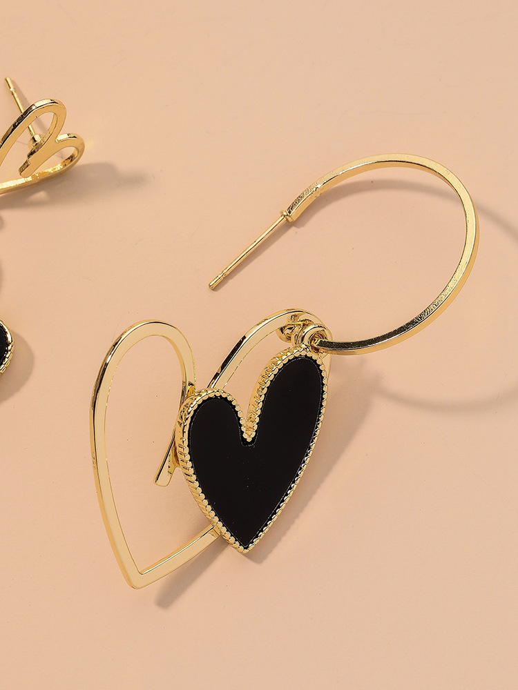 Plating Design Fashion Heart Plating Alloy No Inlaid Drop Earrings