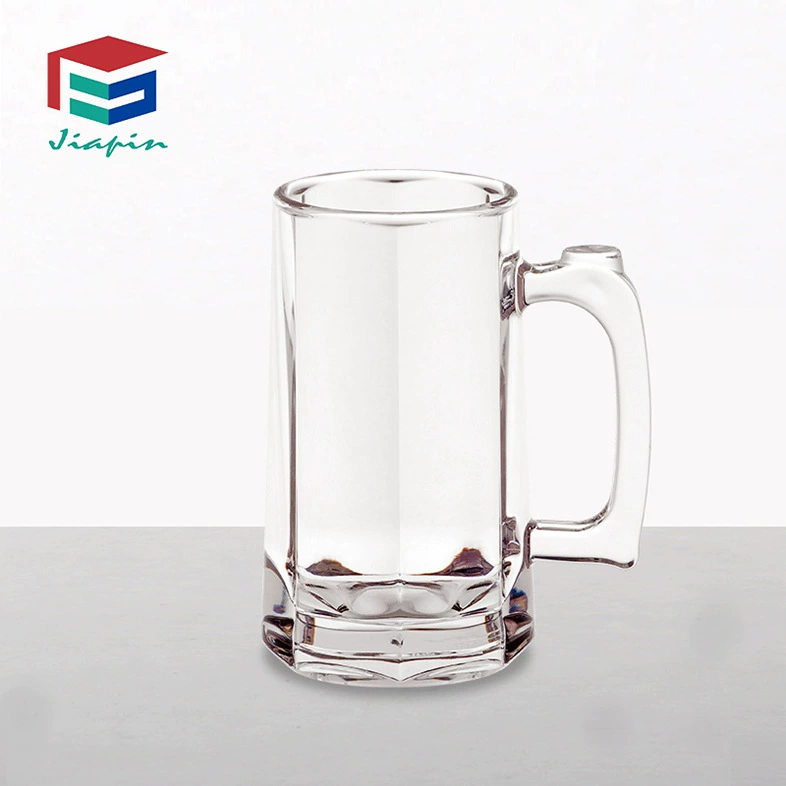 Plastic wineglass with handle, handle, capacious tea cup with glass for home use, PC-plastic