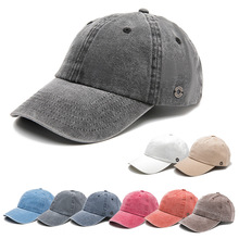 韩版纯色水洗牛仔棒球帽男女春夏休闲百搭弯檐遮阳鸭舌帽潮帽子女