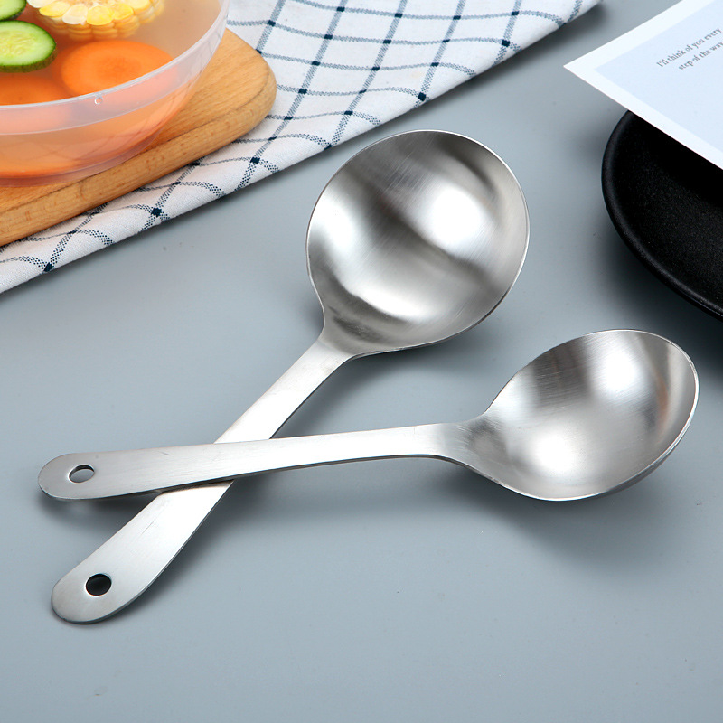304 스테인레스 스틸 대형 스푼 수프 스푼 호텔 주방 가정용 식당 스푼 젖빛 두꺼운 긴 손잡이 스푼