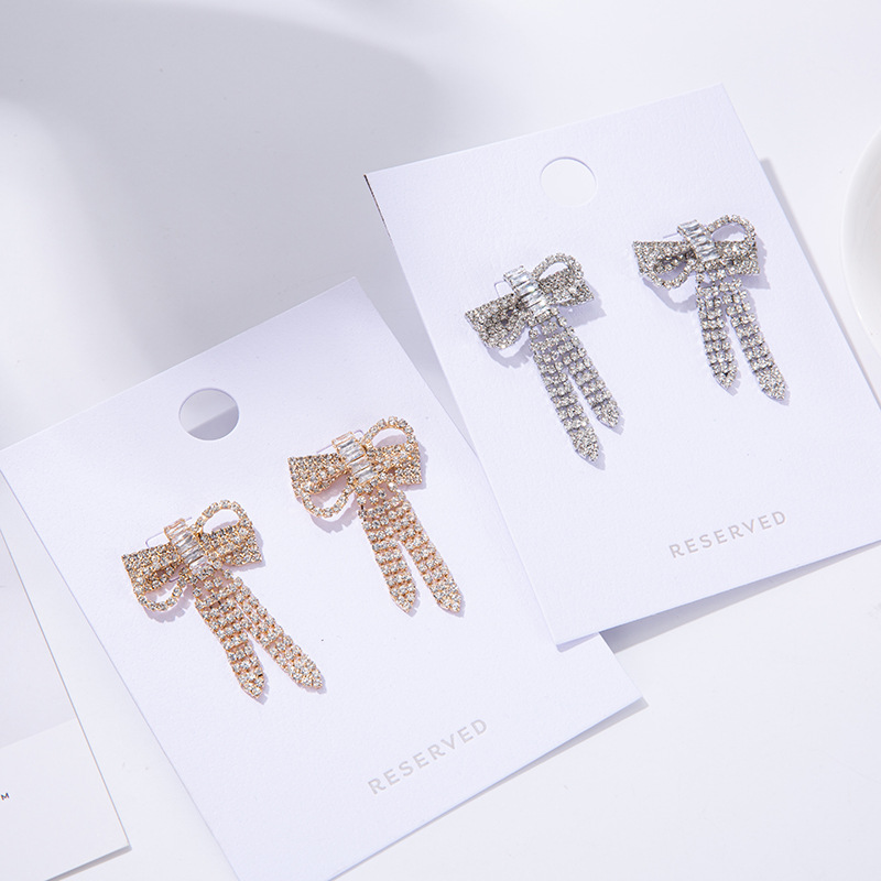 925银针爪链耳环欧美韩国流苏水钻镶钻耳钉网红简约耳饰女批发详情图4