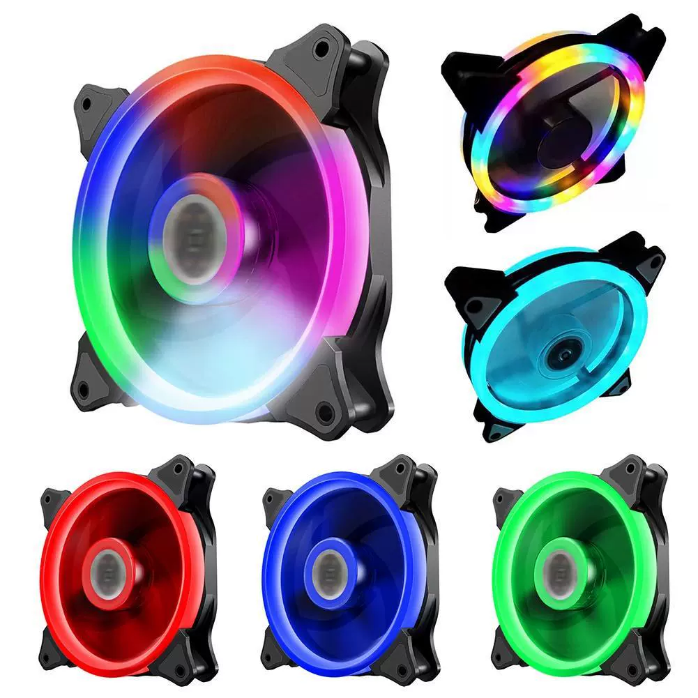 Двойной -Aurora RGB Phantom корпусной вентилятор 12CMLLED бесшумный с пультом дистанционного управления набор выпускающий Crossing -crossborder