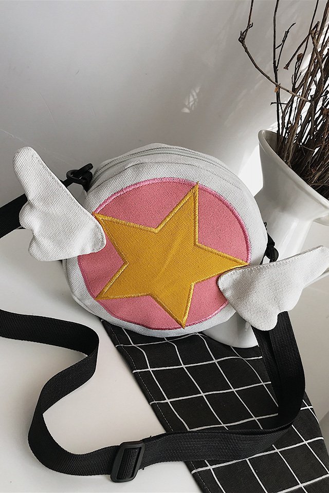 Japanisches Weiches Mädchen Anime Peripherie Niedlichen Cartoon Magic Sakura Leinwand Umhängetasche Mädchen Süße Lustige Persönlichkeit Tasche display picture 117