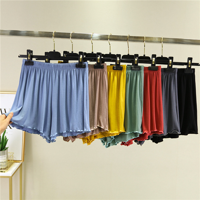 Factory wholesale modal three-point casual shorts women's large size anti-walking vertical home slim running pants Factory wholesale modal three-point casual shorts women's large size anti-walking vertical home slim running pants