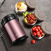 Thermos, lunch box, handheld capacious thermal barrel stainless steel for elementary school students