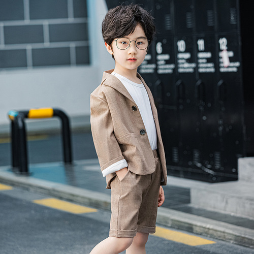 Spring and Summer New Children's Clothing Children's Suit Suit Korean Style Casual Small Suit Plaid Two-piece Set Factory Direct Sales