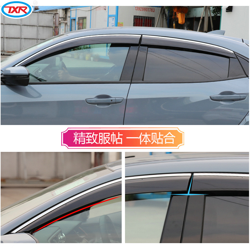 Tenxinrui es aplicable a 10 generación Honda CIVIC CÍVICO lluvia ceja coche ventana de ajuste protector de la lluvia coche modificado protector de la lluvia image 2
