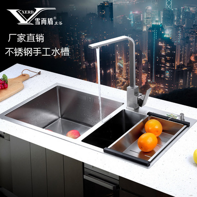 kitchen Stainless steel water tank suit Trays water tank Double groove suit hand sink thickening manual one