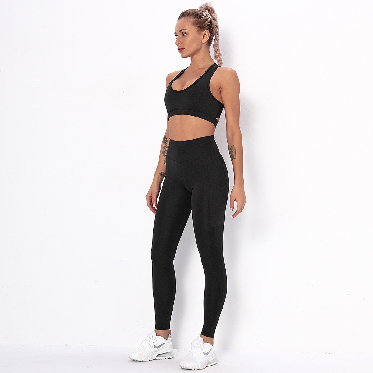 seamless knitted tight-fitting sports yoga clothes  NSLX12847