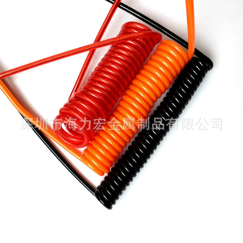 Противоугонная пружинная веревка для мотоциклетного шлема