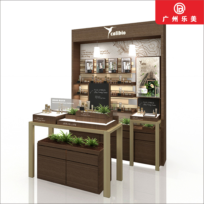 广州工厂专业定制专卖店化妆品柜木质烤漆中岛柜时尚护肤品柜高柜