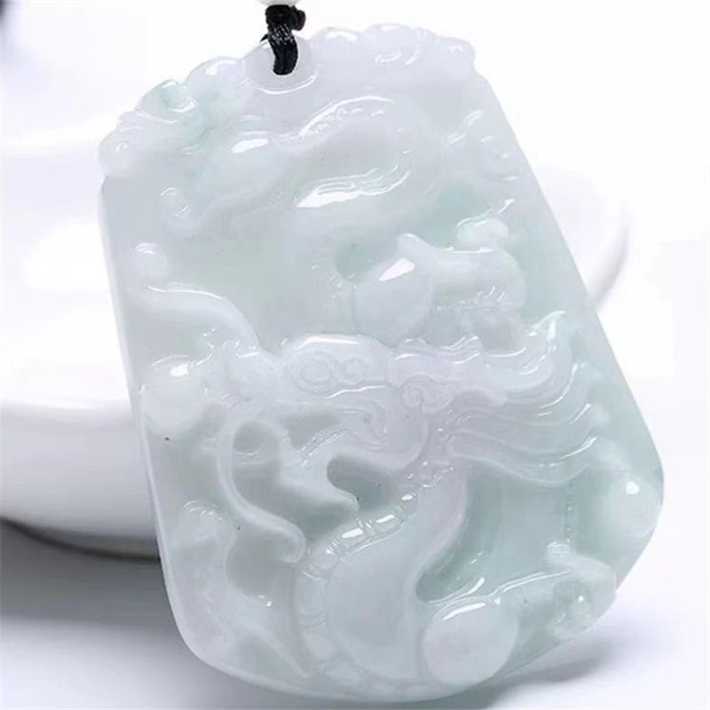 缅甸a货翡翠玉龙牌生肖龙冰种玉石吊坠男女挂件玉牌批发|ru