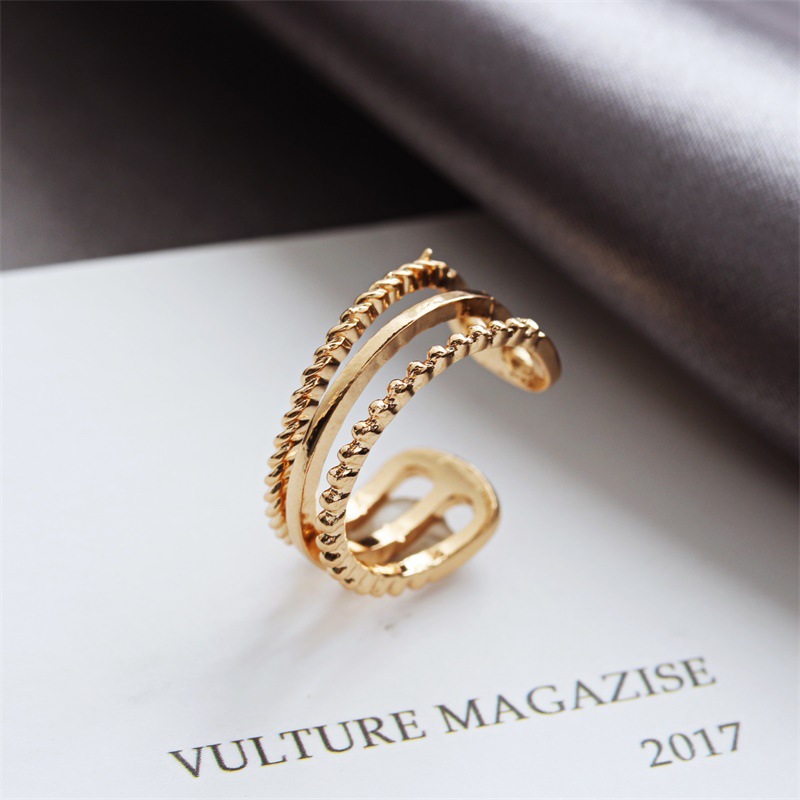 Korean Frosted Two-piece Ring Multi-layer Hollow Ring Wholesale display picture 5