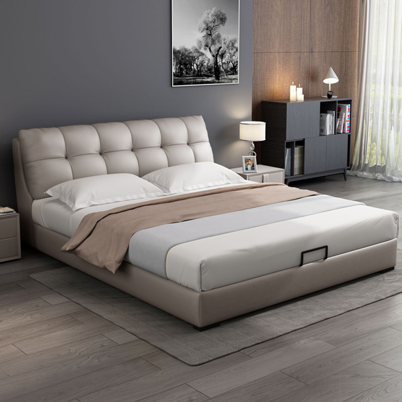 厂家批发简约现代皮艺床1.8米1.5小户型软体床双人床婚床软包皮床