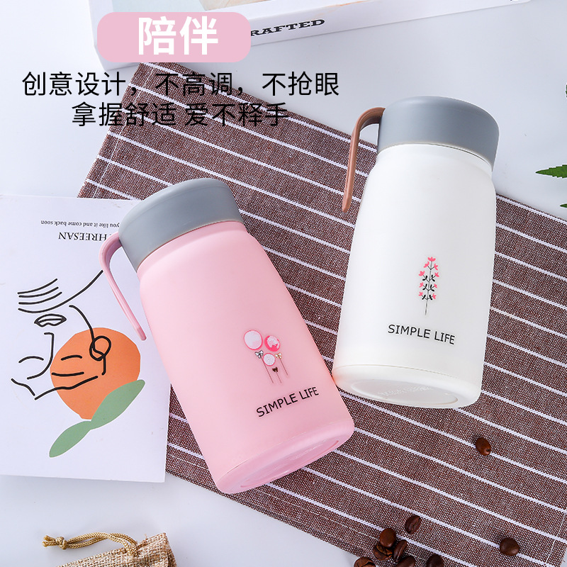 新款促销小Q玻璃杯创意水杯女学生韩版杯子双层防烫广告杯定制