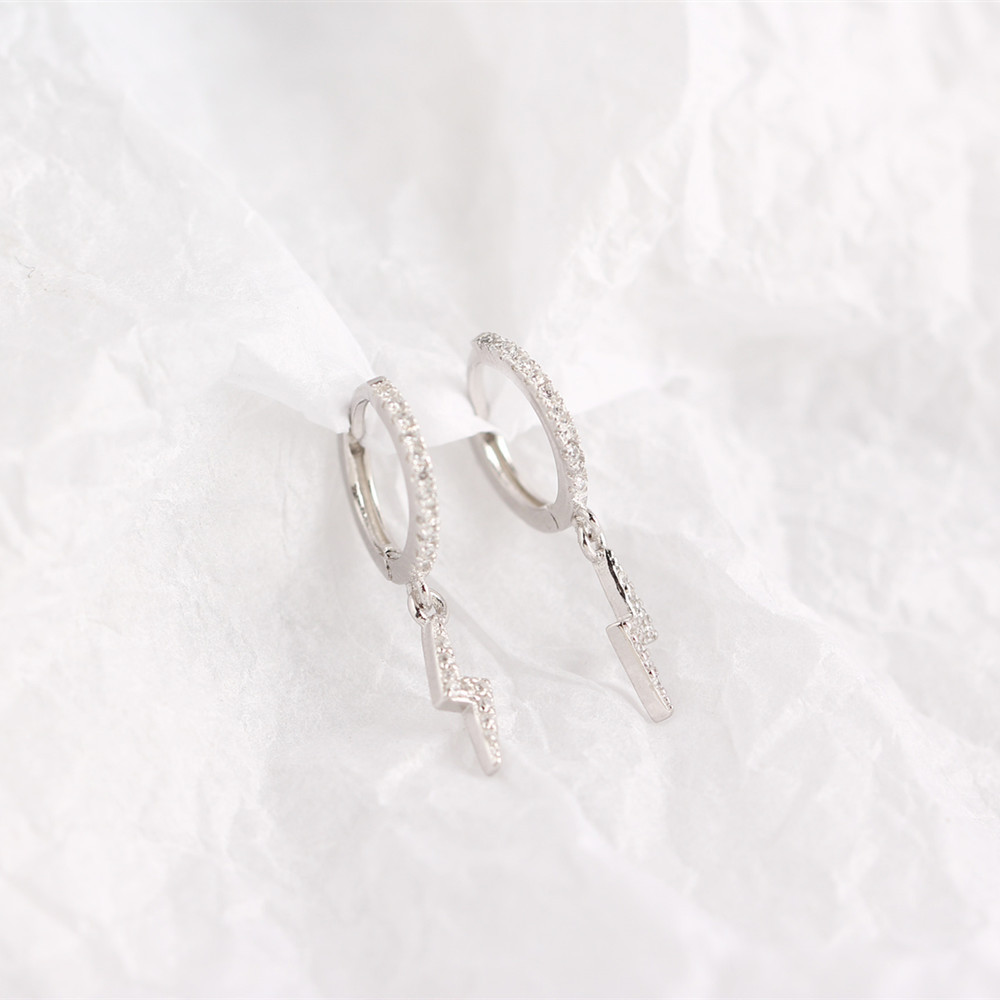 Geometric Fashion 925 Sterling Silver Gem Plating Earrings display picture 9