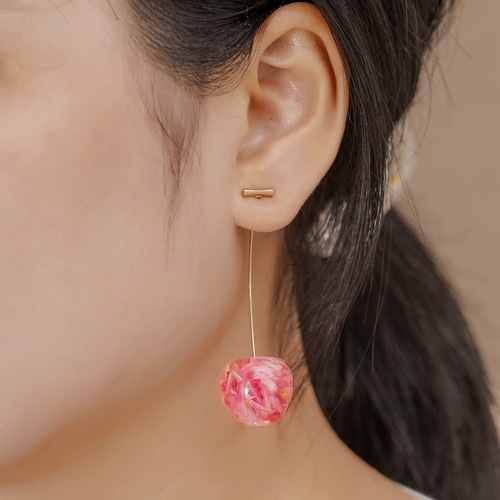 Japan and Korea hot selling cherry dried flower earrings cute resin fruit earrings ins sweet cherry women's earrings wholesale