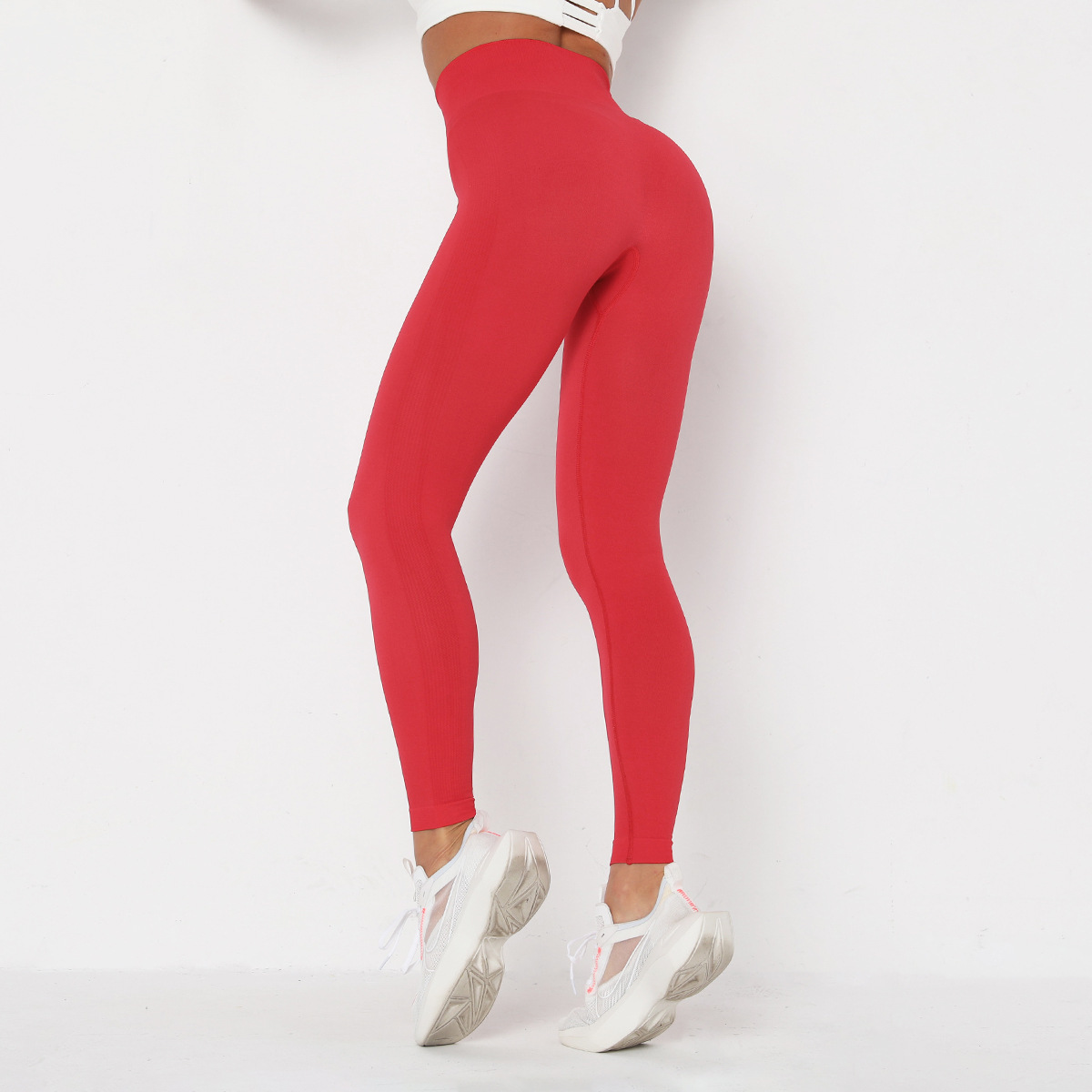 seamless high waist tight-fitting hip-lifting solid color sports pants  NSNS11010