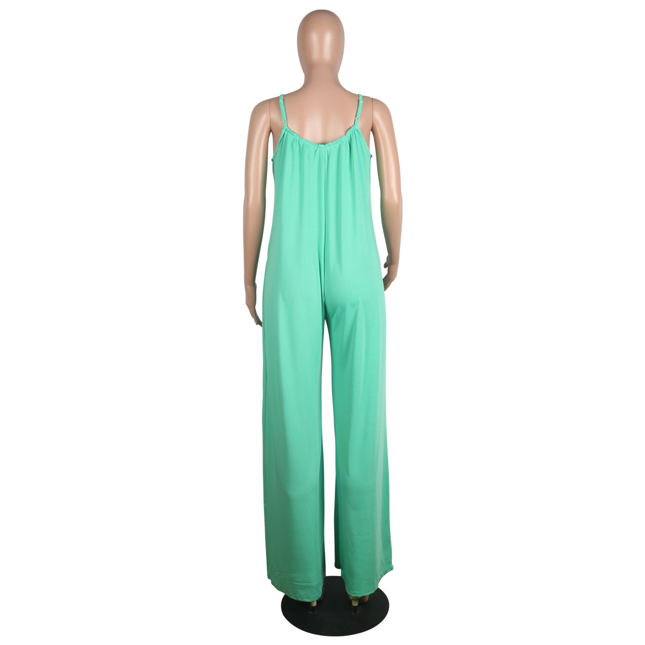 Sexy Sling Solid Color Wide Leg Jumpsuit