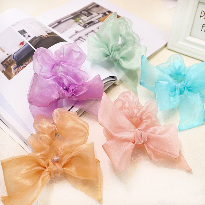 Korean New Bow Elastic Lace Hair Scrunchies Cute Knotted Head Rope Wholesale Nihaojewelry display picture 2