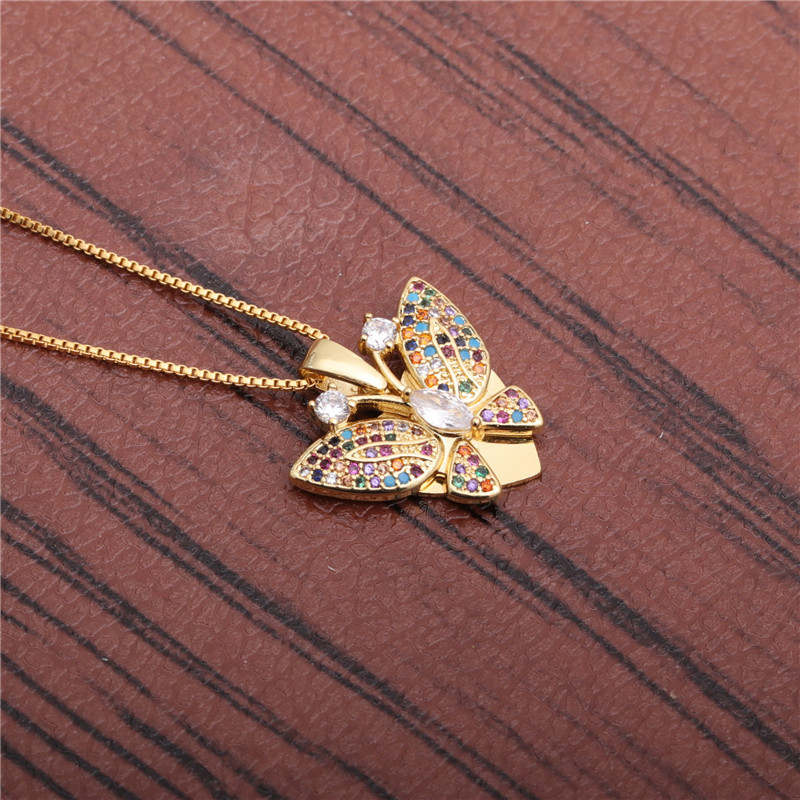 Zirconium Butterfly Necklace display picture 5