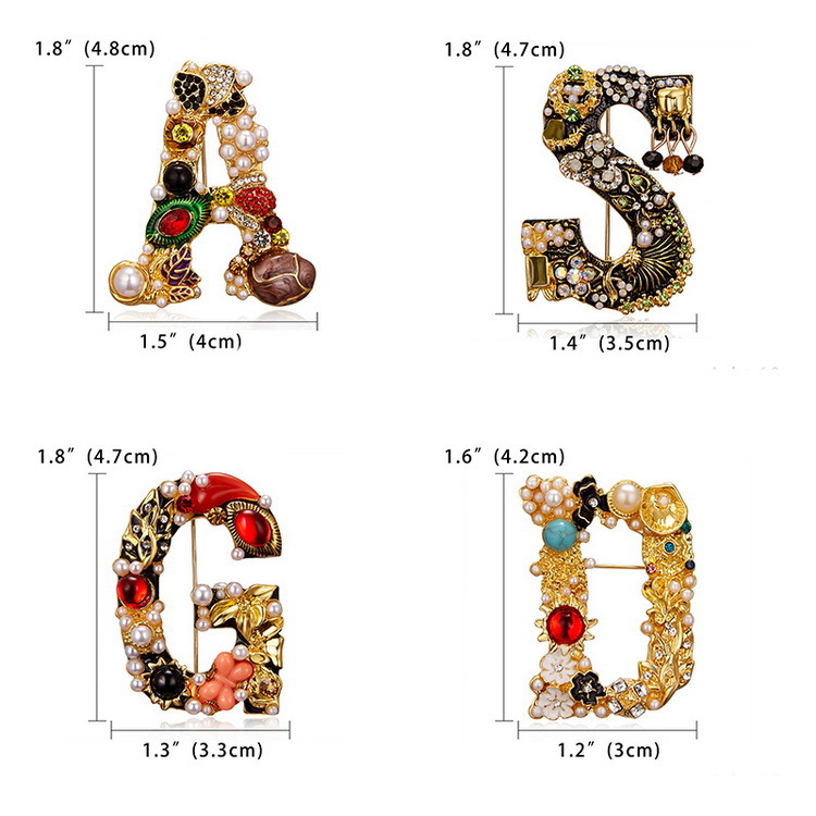 Fashion Letter Rhinestone Inlay Artificial Pearls Unisex Brooches display picture 1