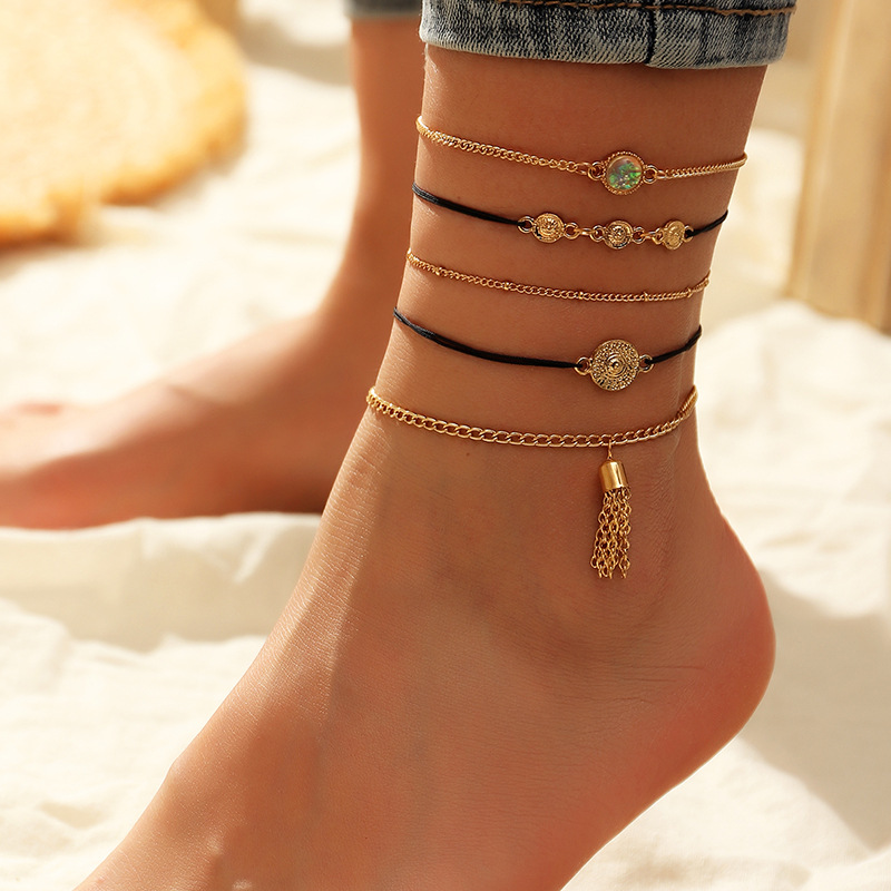 Fashion Jewelry Multi-piece Alloy Chain Pendant Bracelet Fashion Anklet Bracelet Wholesale Nihaojewelry display picture 1