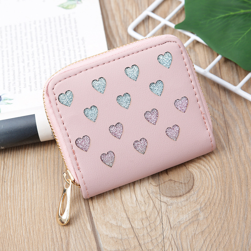 Korean Hollow Glitter Heart Coin Purse display picture 29