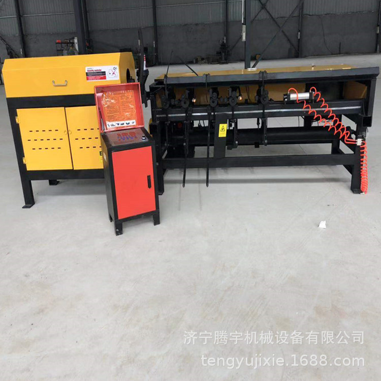 全自动数控液压钢筋调直弯箍切断一体机腾宇小型数控切断箍筋机图