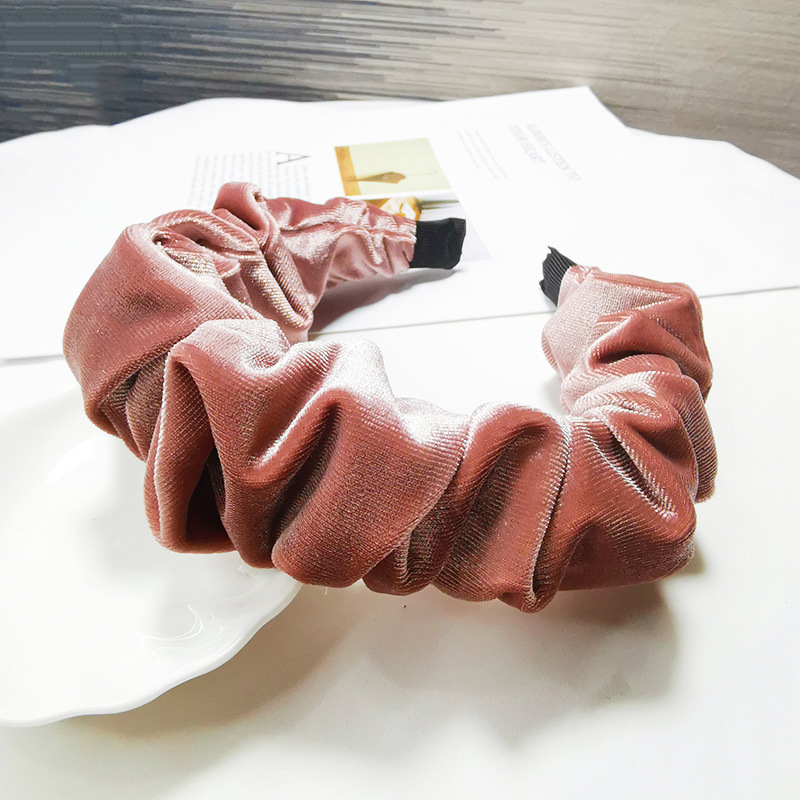 Korean New Style Velvet Solid Color Fold Headband Wholesale Nihaojewelry display picture 7