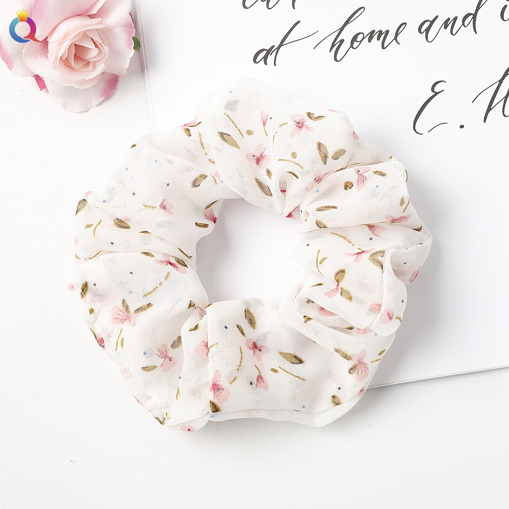 New Fashion Printed Chiffon Hair Ring Fabric Cheap Sweet Hair Ring Wholesale display picture 29