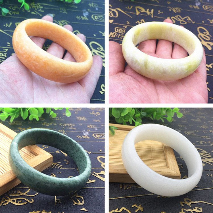 Guizhou Jadeite Bracelet, Lantian Stone Bracelet, White Jade Enlarged and Thickened Tire Jade Bracelet Gift from Street Vendor Supply