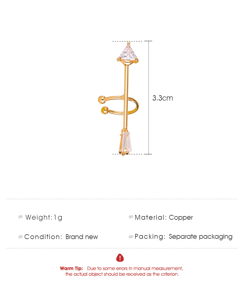 Clip D&#39;oreille Flèche Zircon display picture 1